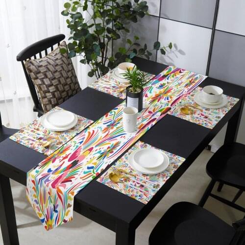 Mexican Embroidery Table Runner Table Mats Cover For Home Wedding Banquet Festival Party Catering Hotel Table Decoration