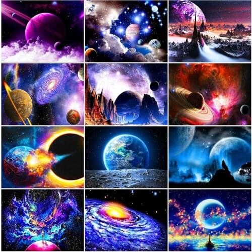 MomoArt 5D DIY Diamond Painting Universe Scenery Cross Stitch Diamond Embroidery New Arrival Mosaic Rhinestones Home Decor