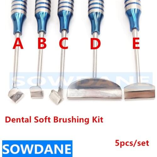 Dental Implant Soft Brushing Kit Dental Surgical Lingual Flap Tool Periosteal Reducer Incision Periosteal Separator Stripping