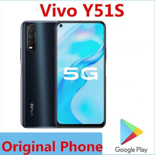 Original Vivo Y51S 5G Smart Phone Fingerprint 48.0MP Exynos 880 18W Charger 6.55" 2340x1080 Android 10.0 Face ID 4500mAh