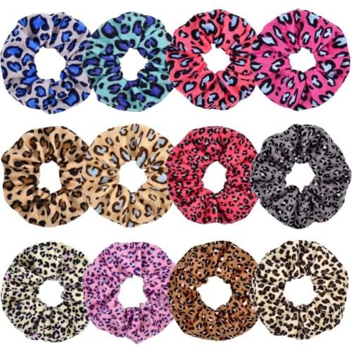 1 Piece Leopard Print Hair Scrunchie Elastic Hair Band For Women Girls Ponytail Holder Hair Rope Rubber Band Hair Accessories