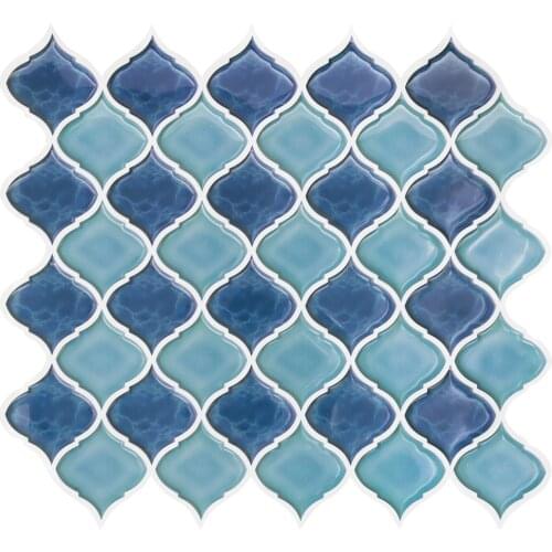250x250mm Lantern Arabic Moroccan Tile Self-adhesive Back Baffle 3D Mosaic Blue Wallpaper Bathroom DIY Decoration