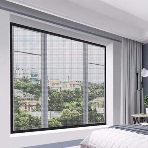 Mcao Adjustable Window Screen Mesh Velcro Self-Adhesive Custom Fiberglass Fits Door Frame Summer Anti Mosquito Bug Insect TJ2219