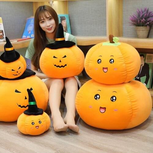 Halloween Funny Devil Pumpkin Pillow Soft Skin-friendly Plush Toys Childrens Cute Dolls Props Birthday Gift Stuffed Animals