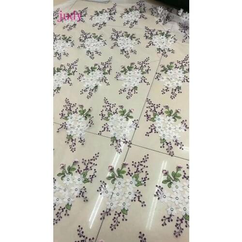 Stock 5yards/bag YuY01# 5 mixed color mesh embroidery 3D flower fabric used in the wedding dress fashion stage