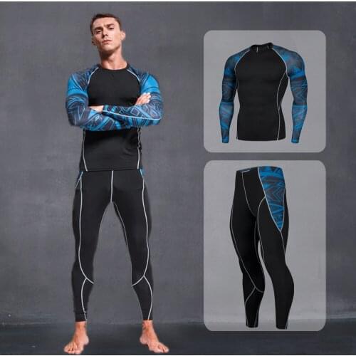 High Quality Compression Mens Sport Suits Quick Dry Running sets Clothes Sports Joggers Training Gym Fitness Tracksuits Running