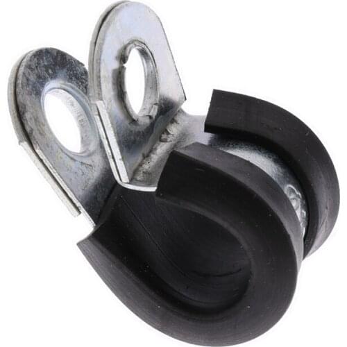 10pcs 3/8'' Cable Clamp, Rubber Cushion Insulated Clamp, Metal Clamp