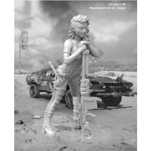 1/35 Wasteland Ragazza fantasy not include car toy Resin Model Miniature Kit unassembly Unpainted