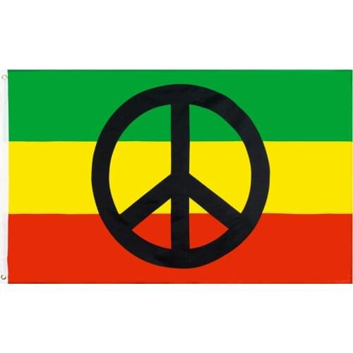 3x5ft Stock Green Yellow Red Rasta Peace Flag Flag