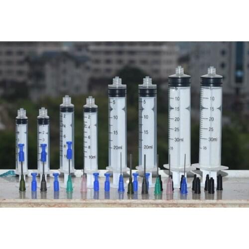 5ml 10ml 20ml 30ml Syringe Blunt Tip Needle and Storage Caps, Great for Refilling E-Cigarette Oil or Glue Applicator Pack of 8