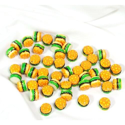 50Pcs Food Design Nail Art 3D Charms Acrylic Humburger Nail Art Design Resin Gems For Acrylic Nails Unique Nail Supplies