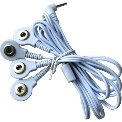 50Pcs/Pack 4Way Electrode Connecting Cable 4 in 1 Conductive Line Lead Wire TENs Digital Therapy Massager DC 2.5/3.5mm Plug