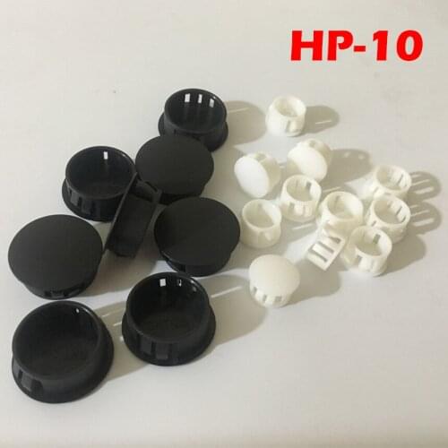 80pcs HP-10 10MM Diameter Black White Nylon Plastic Diameter End Cap Grommet Push Locking Button Cover Panel Drill Hole Plug
