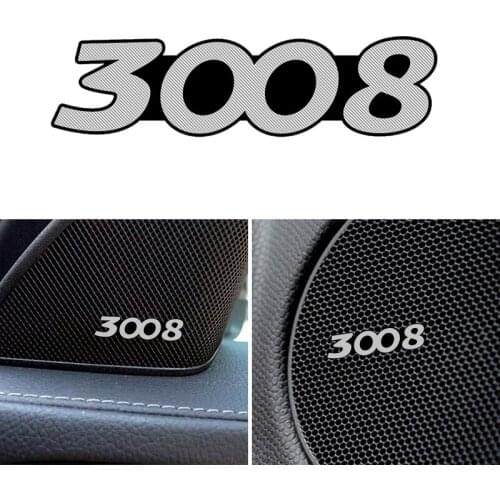 Car Styling Aluminum Emblem Badge For Peugeot 3008 206 308 207 406 407 408 Car Speaker audio stickers Decal Decoration