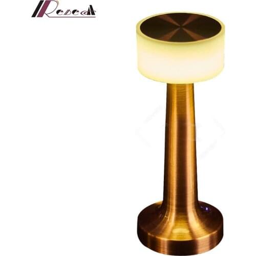 Retro Bar Table Lamp Portable Battery LED Night Lights Chargeable Desk Light Fixtures Bedroom Bedside Lamp Restaurant Decor