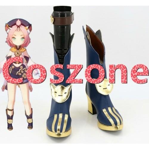 Genshin Impact Diona Blue Cosplay Shoes Boots Halloween Carnival Cosplay Costume Accessories
