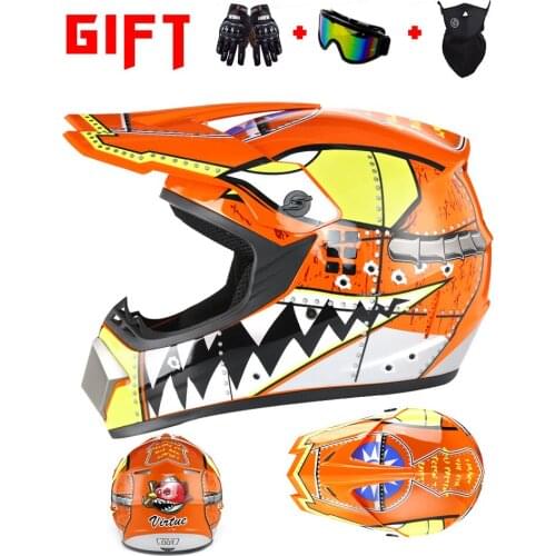 Professional Racing Motocross Casque Safe Hors Route Casque Moto Capacete Moto Casco Off-road Cartoon Children Motorcycle Helmet