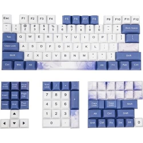 H55F Keycaps PBT Standard Five-Sided Dye Sub Process Keycap 128Keys Cherry Profile for FH60 GK61 64 -108 Keys Keyboard