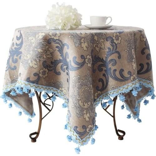 Blue Ash European luxury upscale rustic square tablecloth restaurant table Bubu arts circle round tablecloths tablecloths