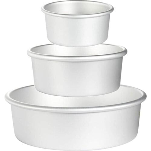 Round Cake Pans,3 Pcs Professional Nonstick & Leak Proof Round Baking Pans Layer Cake Pans Tin Set With Removable Bottom-ABUX
