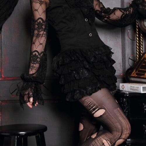 Punk Mini Pleated Women Skirts Black Lace High Waist Skirt Ladies Preppy Style Sexy Party New Arrivals