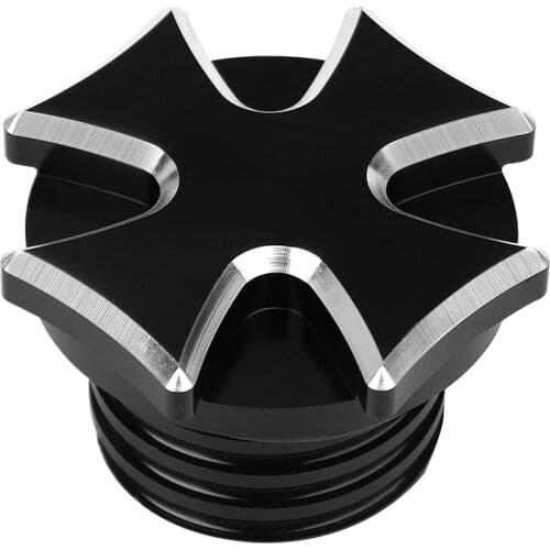 Motorcycle Black Cross Fuel Gas Oil Cap Edge Cut Tank Cover Aluminum For Harley Sportster 883 1200 XL Iron Dyna Touring Softail