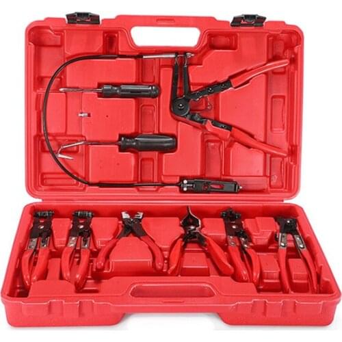 9Pcs Hose Clamp Ring Plier Clip Set Flexible Cable Plier Swivel Jaw Tool Remover Auto Hand Tool Set SK1002