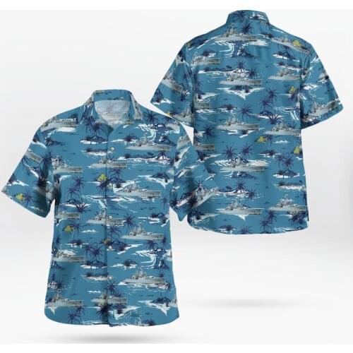 Warship 3D Print Beach Hawaii 2021 Boys Summer Shirt Short Sleeve Shirt Streetwear Oversized Chemise Hombre Blusa Masculina-619