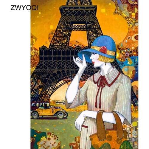 Full Square Diamond mosaic madam hat rose 5D DIY Diamond painting car Full Round Diamond embroidery Cross stitch Tower scenery