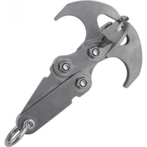 Folding Gravity Grab Hook Outdoor Rock Climbing Rescue Claw Tool Survival Multi-functional Mountaineering Steel