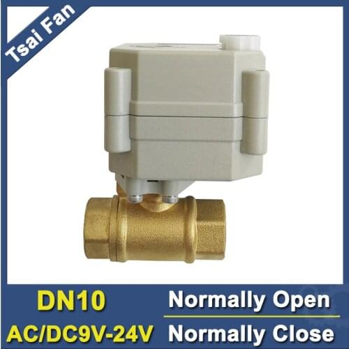 TF10-B2-B High Quality Metal Gear Normal Open/Close With Manual Override 2 Way Brass 3/8'' (DN10) AC/DC9V-24V On/Off 5 Sec