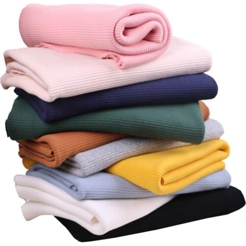 High elastic knit rib fabric by meter for DIY sewing fashion clothing cotton fabric