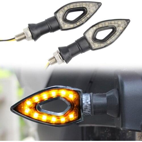 Motorcycle Turn Signal Lights Indicators Rear Indicator Black Glass Chopper Enduro Flash Light Led Front Flashing Lamps for Moto