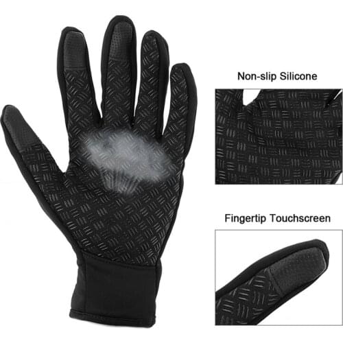 Outdoor Sports Bicycle Bike Cycling Gloves For Men Women Windstopper Simulated Leather Soft Warm Winter Gloves