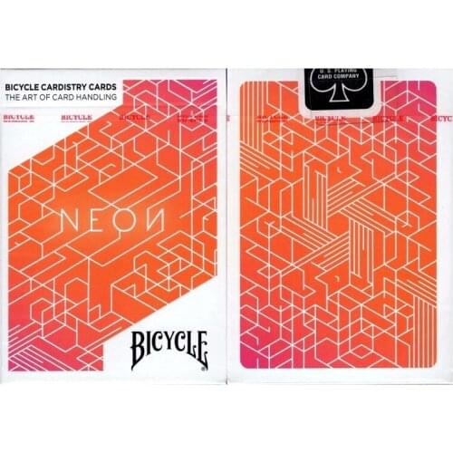 Bicycle Neon Orange Playing Cards USPCC Cardistry Deck Poker Size Magic Card Games Magic Tricks Props for Magician