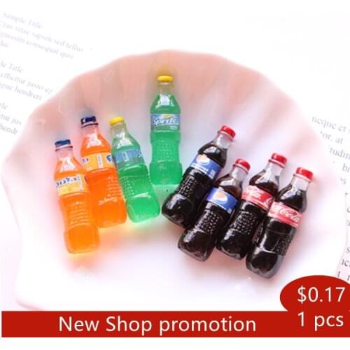1:12 Mini Water Bottle Resin Juice Beer Bottle for Doll House Miniature Kids Gift Toys Home Decoration Accessories
