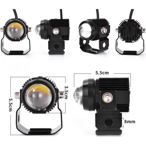 1 Pair Auxiliary Lights Round Flood White Yellow LED Headlight for Night Driving Headlights