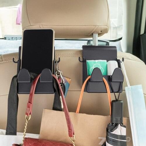 2/1PCS Car Seat Back Hook With Storage Function Car Seat Headrest Hanger Bag Hook Holder Mini Car Storage Box Car Accessories