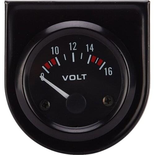 2'' 52mm Universal Car LED Light Pointer Voltage Meter Gauge 8V-16V Volt