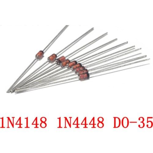 20pcs New 1N4448 1N4148 DO-35 in-line glass tube fast switching diode