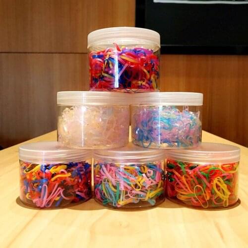 2021 New 500Pcs Girls Colorful Hair Rope Small Disposable Ponytail Holder Rubber Band Scrunchies Tie Gum Girls Hair Accessories