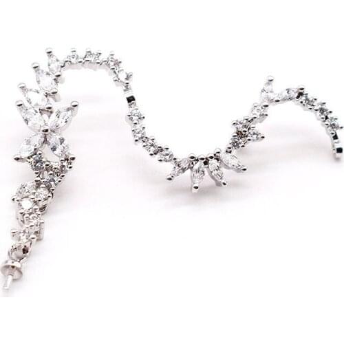 38x32mm Womens High Qualit CZ-inlaid Pearl Bracelet Buckle, necklace buckle, sweater chain connection buckle