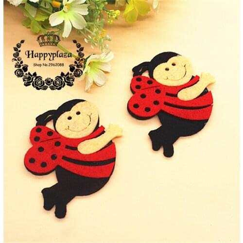 5pcs Lovely Handmade Non-woven Fabric Cartoon Bee Applique Patches Felt Accessories DIY Craft Scrapbooking,6*7.5cm