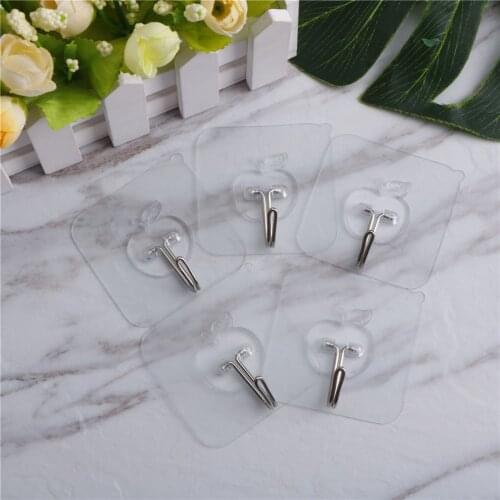 5 PCS Strong Transparent Suction Cup Sucker Wall Hooks Hanger Wall Storage Hangers Mutfak Kitchen Holder Bathroom Accessories