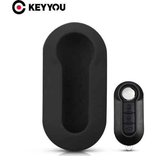 KEYYOU 3 Button For Fiat 500 Panda Punto Bravo For Lancia Ypsilon Car Alarm Remote Fob Cover Silicone Car Key Case