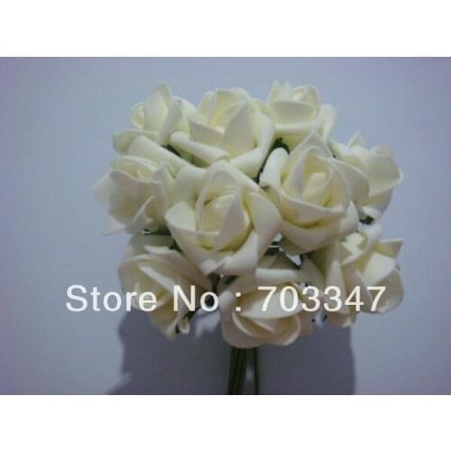 Big Order Big Discount!!! 86 Bunches=860pcs (4x4cm) Soft Artificial Flower Small Foam Rose Buds in Ivory-- Free Shipping