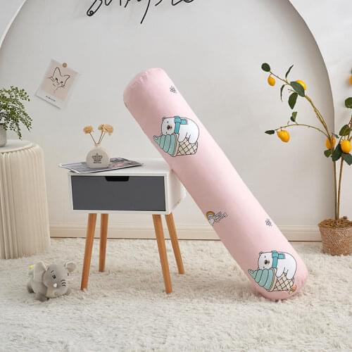 The Long Cylindrical Pillow can be Used as a Multi-Person Cushion on a Sofa or a Single Hug Sleep Pillow on the Bed