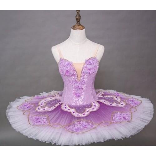 FLTOTURE Ballet Group Costumes Lilac Tutu Skirt For Sale XW1015 Professional Classical Ballet Tutus Sleeping Beauty Dance Wear