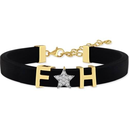 Personalized Head Letter Rubber Watchband Silver Women Bracelet DN298A