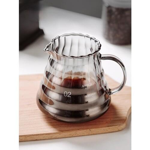 Stripe New Style 300ml/500ml/700ml High Temperature Coffee Pot Hand Coffee Pot Coffee Filter Cup Coffee Set Coffee Sharing Pot